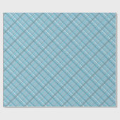 Papier Cadeau Lignes bleues sur base bleu Dusty Simple Versatile (Plat)