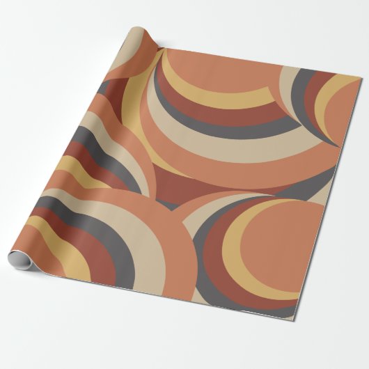 Papier Cadeau Lignes Boho Retro Wavy Abstraites (Déroulé)