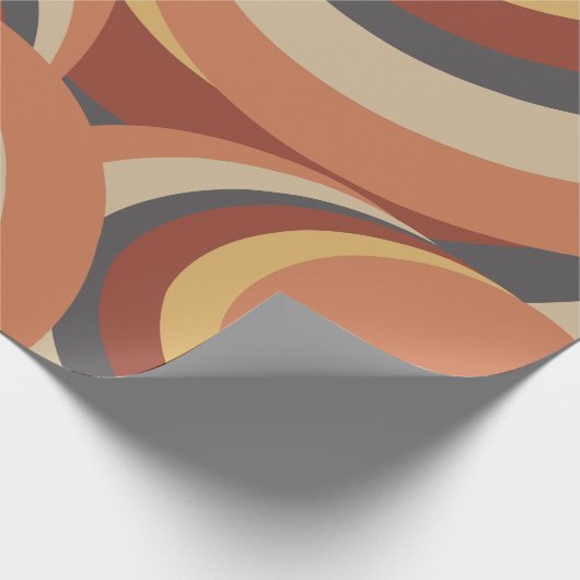 Papier Cadeau Lignes Boho Retro Wavy Abstraites (Coin)