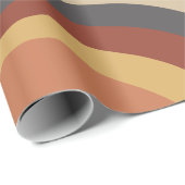 Papier Cadeau Lignes Boho Retro Wavy Abstraites (Coin rond)