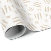 Papier Cadeau Lignes brunes Anniversaire abstrait (Coin rond)