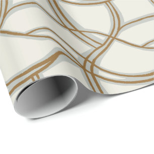 Papier Cadeau Lignes chaotiques mince sauge bleu méditerranéen c
