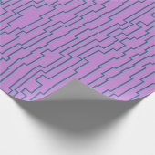 Papier Cadeau Lignes de circuits turquoises (Coin)