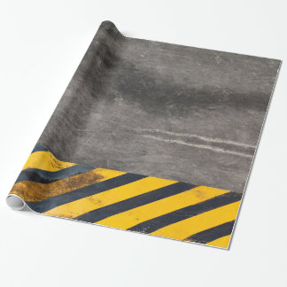 Papier Cadeau Lignes de danger personnalisables en noir et jaune