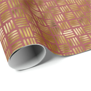 Papier Cadeau Lignes de fausse feuille d'aluminium modernes No