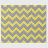 Papier Cadeau Lignes de motif gris-jaune Chevron rayées (Plat)