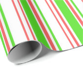 Papier Cadeau Lignes de Noël de couleur rouge, blanche, verte (Coin rond)