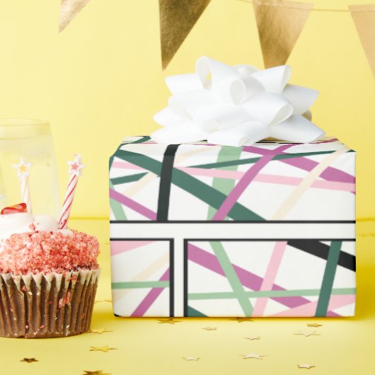 Papier Cadeau Lignes de printemps (Fête d'anniversaire)