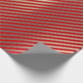 Papier Cadeau Lignes de rayures blanches blanches rouges rouges (Coin)