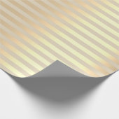 Papier Cadeau Lignes de rayures minimum Champaigne Gold Ivory Cr (Coin)