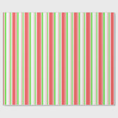 Papier Cadeau Lignes de style Noël rouge, blanc, vert (Plat)