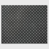 Papier Cadeau Lignes de tableau noir blanc pois (Plat)