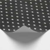 Papier Cadeau Lignes de tableau noir blanc pois (Coin)