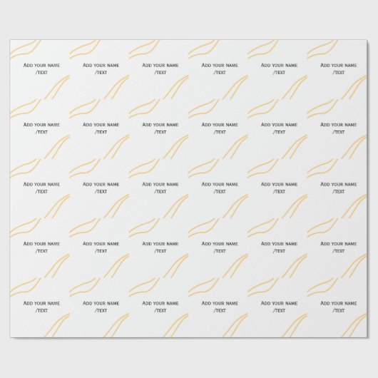 Papier Cadeau lignes de texte de message de nom de bordure espag (Plat)