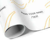 Papier Cadeau lignes de texte de message de nom de bordure espag (Coin rond)