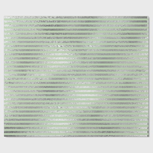 Papier Cadeau Lignes de trait Mint Vert Pastel Vert Pastel Argen (Plat)