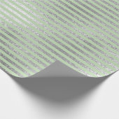 Papier Cadeau Lignes de trait Mint Vert Pastel Vert Pastel Argen (Coin)