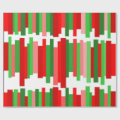 Papier Cadeau Lignes découpées - Rouge et vert (Plat)