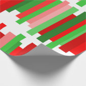 Papier Cadeau Lignes découpées - Rouge et vert (Coin)
