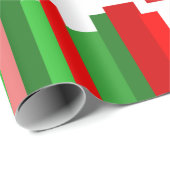 Papier Cadeau Lignes découpées - Rouge et vert (Coin rond)