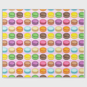 Papier Cadeau Lignes des Macarons (Plat)