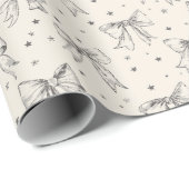 Papier Cadeau Lignes dessinées à la main et petites étoiles (Coin rond)