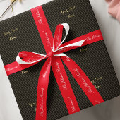 Papier Cadeau Lignes d'or Faux Noirs modernes Grilles Texte pers