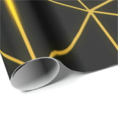 Papier Cadeau Lignes d'or triangles noirs géométriques (Coin rond)