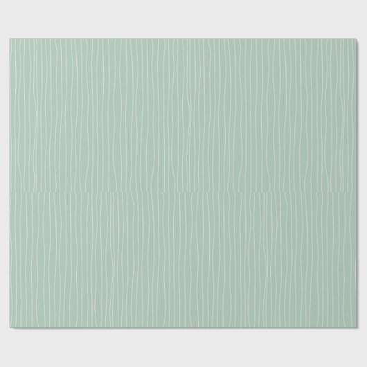 Papier Cadeau Lignes en vert (Plat)