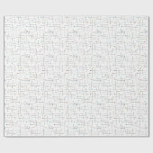 Papier Cadeau Lignes et points du milieu du siècle funky Retro M (Plat)