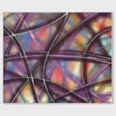 Papier Cadeau Lignes intertissées colorées (Plat)