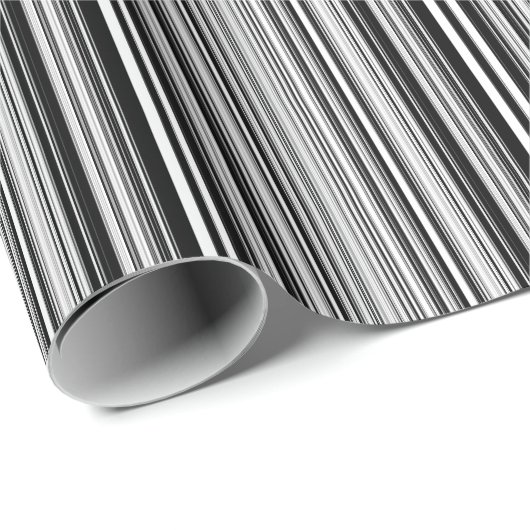 Papier Cadeau Lignes noires et blanches (Coin rond)