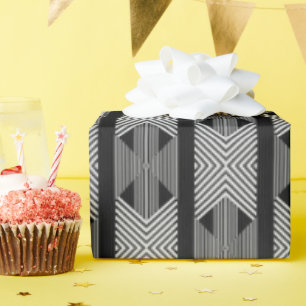 Papier Cadeau Lignes noires et blanches