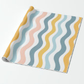Papier Cadeau Lignes ondulées pastel (Déroulé)