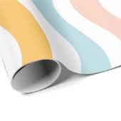 Papier Cadeau Lignes ondulées pastel (Coin rond)