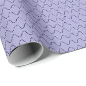 Papier Cadeau Lignes pointillées ondulées violet foncé sur lavan (Coin rond)