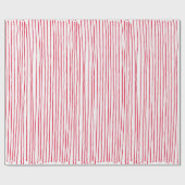 Papier Cadeau Lignes rouges blanches modernes (Plat)