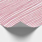 Papier Cadeau Lignes rouges blanches modernes (Coin)