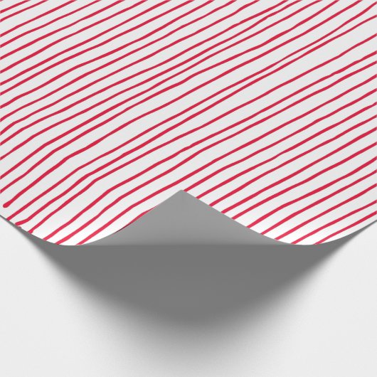 Papier Cadeau Lignes rouges blanches modernes (Coin)