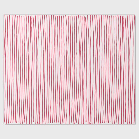 Papier Cadeau Lignes rouges blanches modernes (Couture)