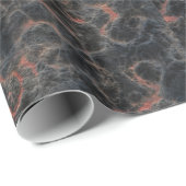 Papier Cadeau Lignes rouges chaudes de cendre volcanique de (Coin rond)