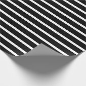 Papier Cadeau Lignes simples et élégantes de bandes blanches noi (Coin)