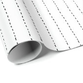Papier Cadeau Lignes Tiretées sur Fond Blanc (Coin rond)