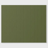 Papier Cadeau Lignes Tiretées sur Fond Vert Olive Foncé (Plat)