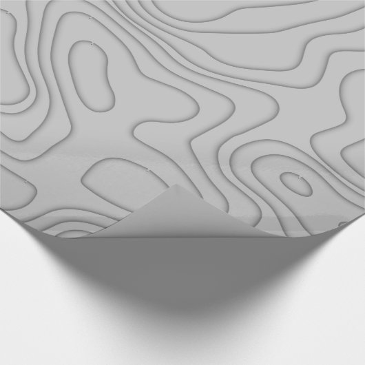 Papier Cadeau Lignes topographiques grises Enveloppement (Coin)
