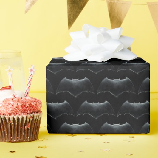 Papier Cadeau Ligue de Justice | Symbole de batman métallique (Fête d'anniversaire)