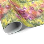 Papier Cadeau Lilac : Aquarelle Vintage du jardin. (Coin rond)