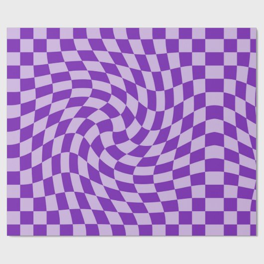 Papier Cadeau Lilac Dream Warped Checks Esthétique (Plat)