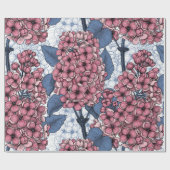 Papier Cadeau Lilac en rose et bleu (Plat)