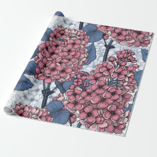 Papier Cadeau Lilac en rose et bleu